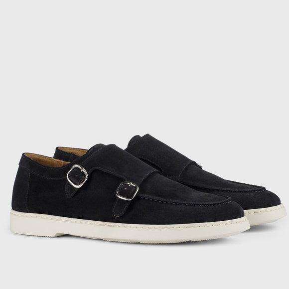 Doucal's Double-Buckle Loafers in Navy Suede - MSRP $500.00 - Various Sizes NWT